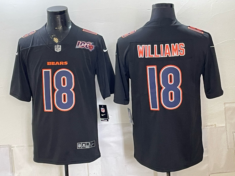 Men 2026 Chicago Bears #18 Williams Black Nike Limited NFL Jersey 08310010->chicago bears->NFL Jersey